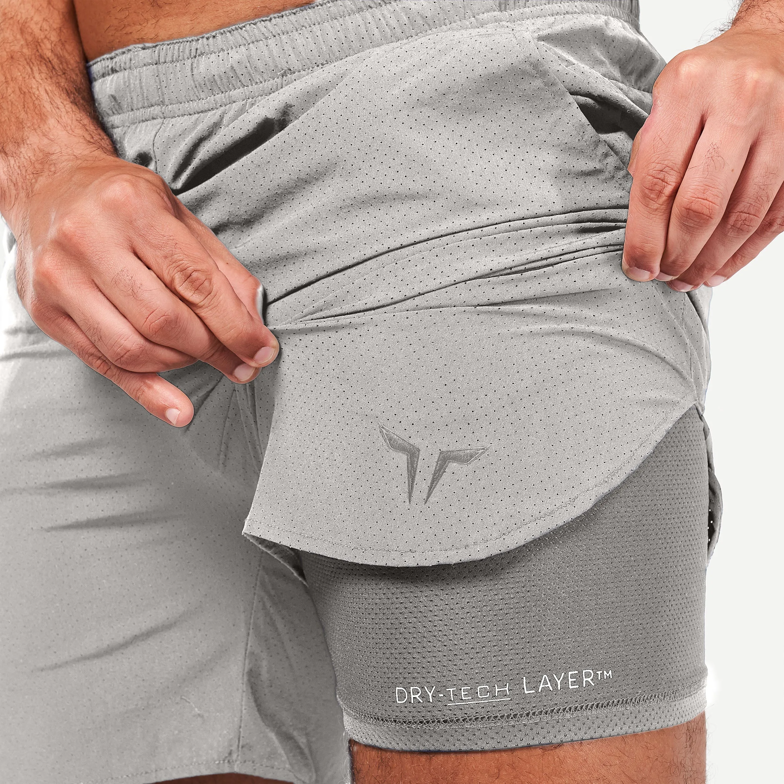 2-in-1 Dry Tech Shorts - Grey