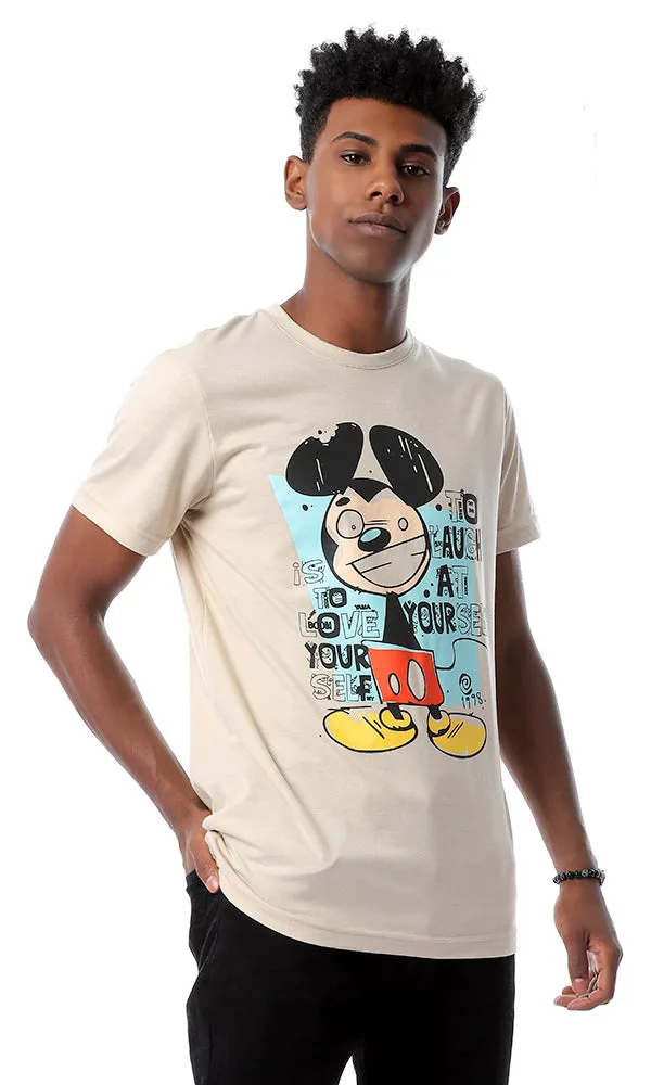 53077 Mickey Mouse Round Comfy T-shirt - Beige