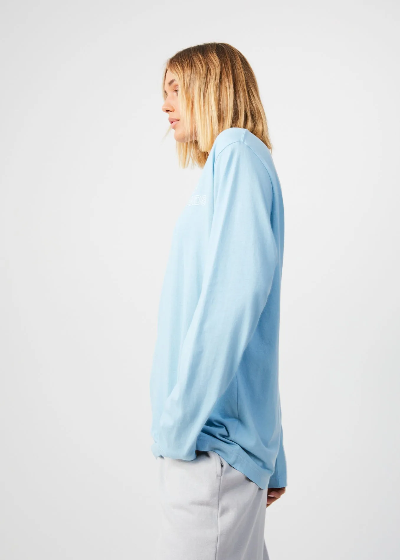 AFENDS Unisex Conditional - Unisex Oversized Long Sleeve T-Shirt - Sky Blue