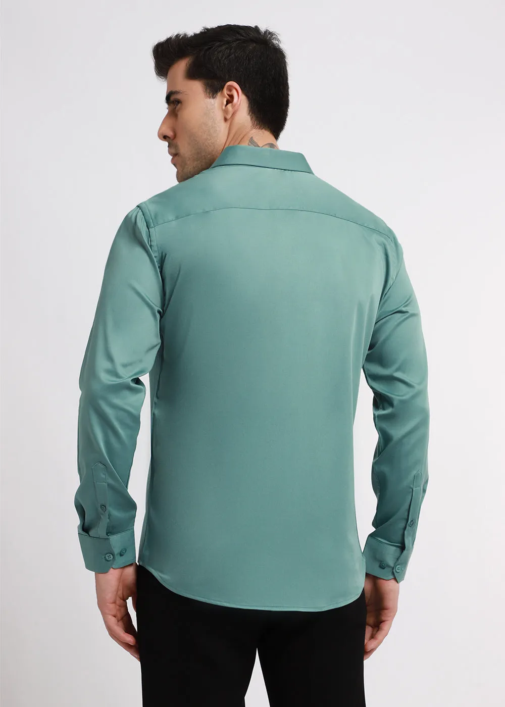 Assure Green Satin Shirt