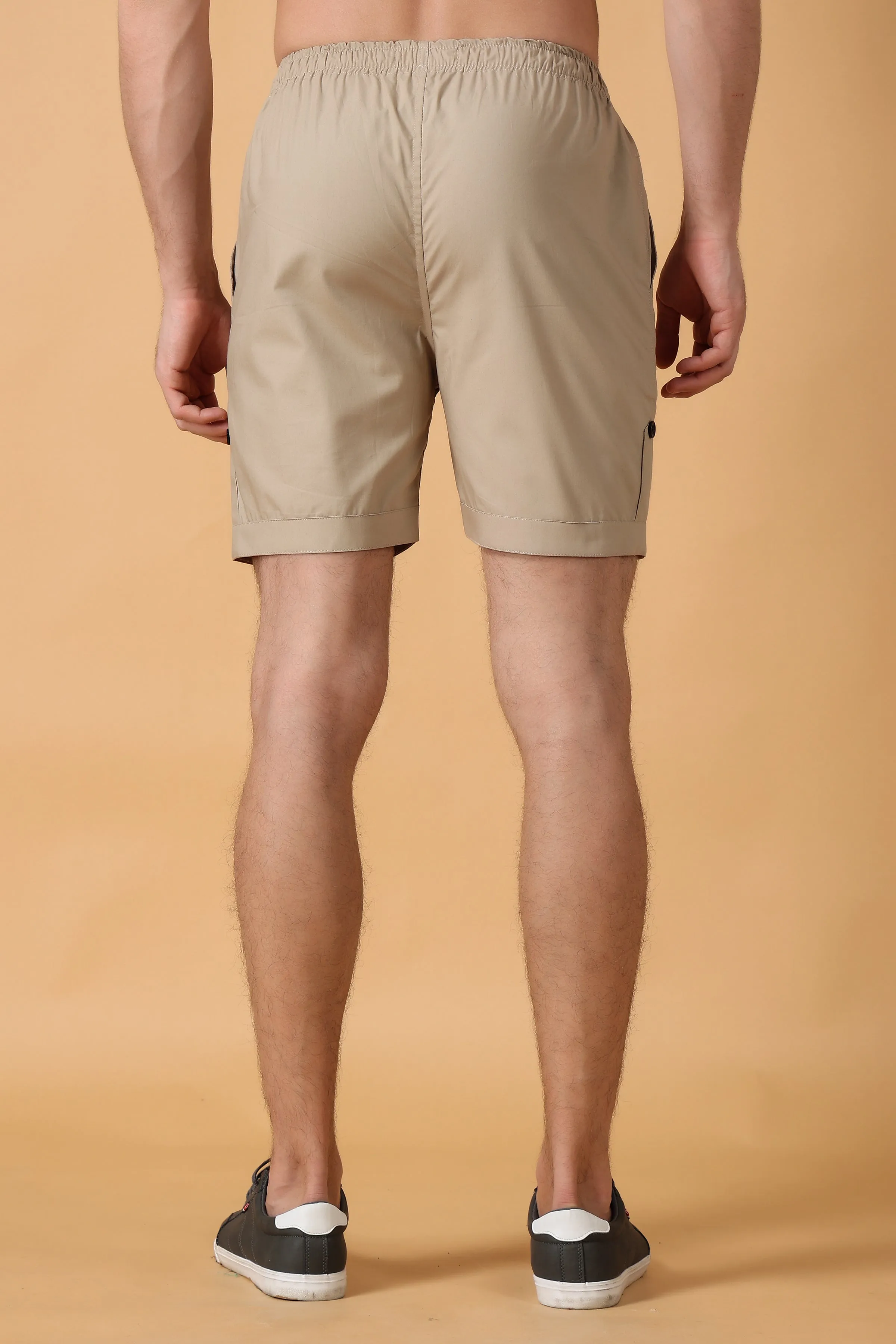 Beige Cotton Shorts