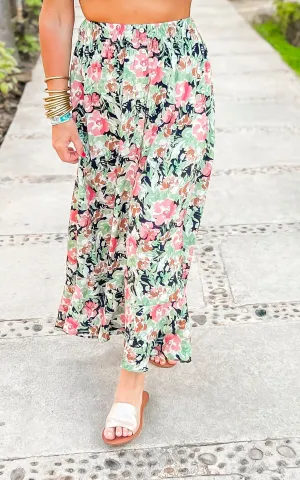 Black Floral Maxi Skirt - Final Sale