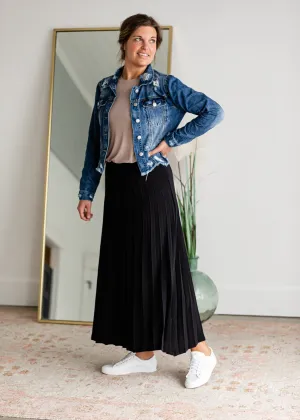 Black Pleated High Waisted Skirt - FINAL SALE