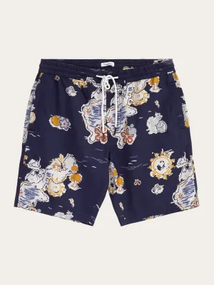 Boardwalk shorts with elastic waist - GOTS/Vegan - Night Sky