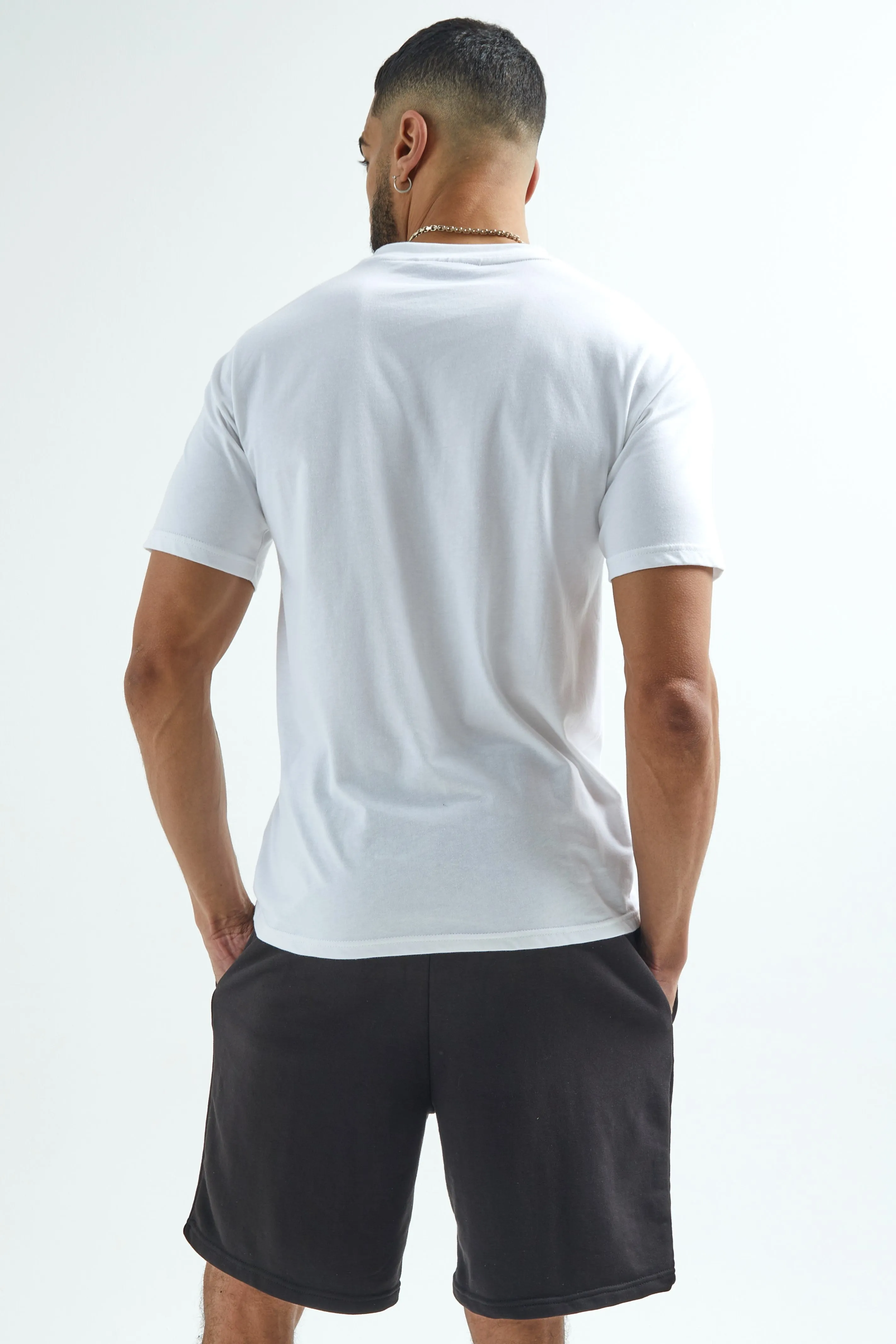 Broadwick T-Shirt & Shorts Set - White/Black