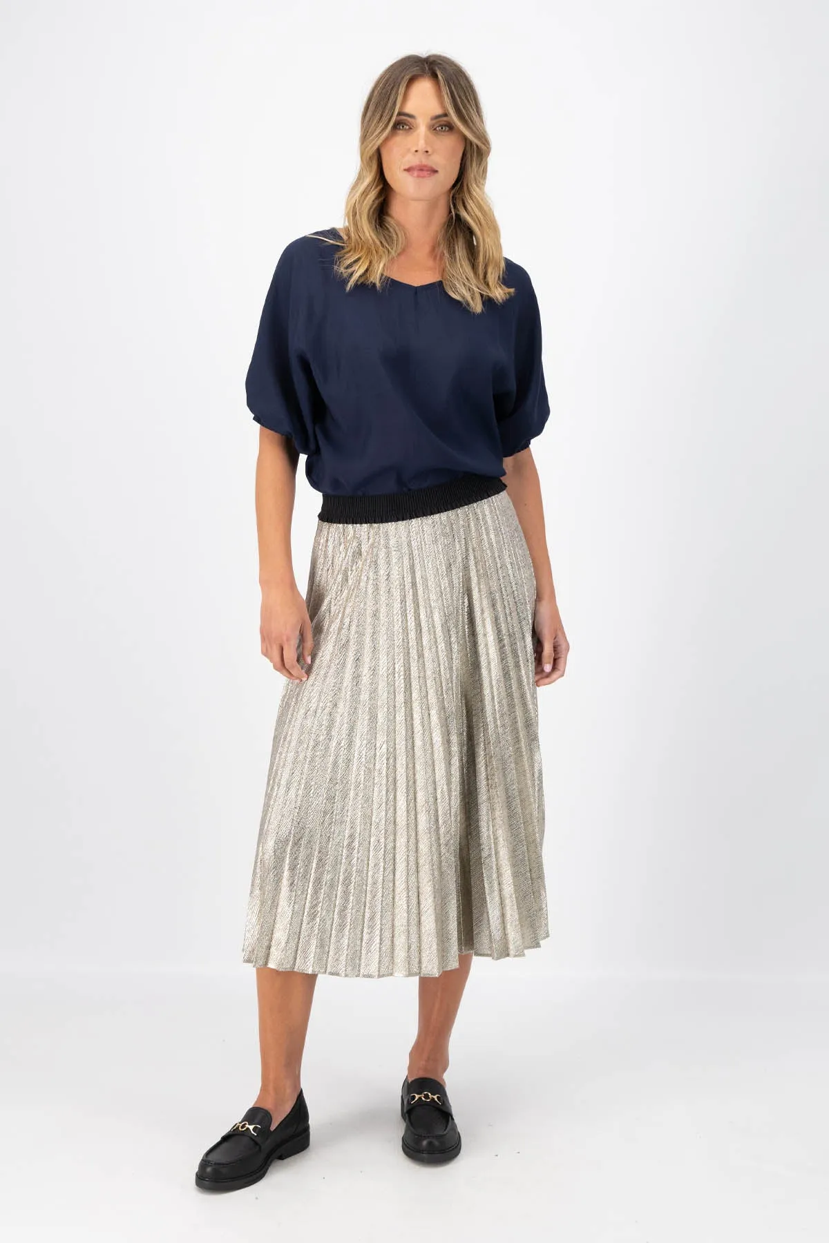 Champagne Pleat Skirt Gold | Pre-Order