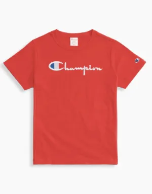 CHAMPION EUROPE<br>T-SHIRT WITH FULL CHEST LOGO SCARLET