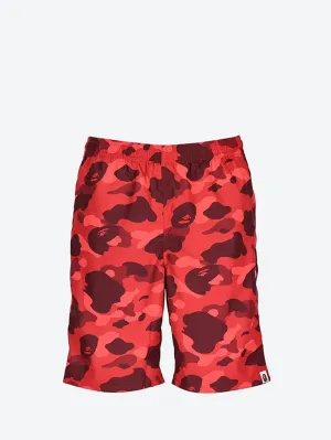 Color camo ape head beach shorts