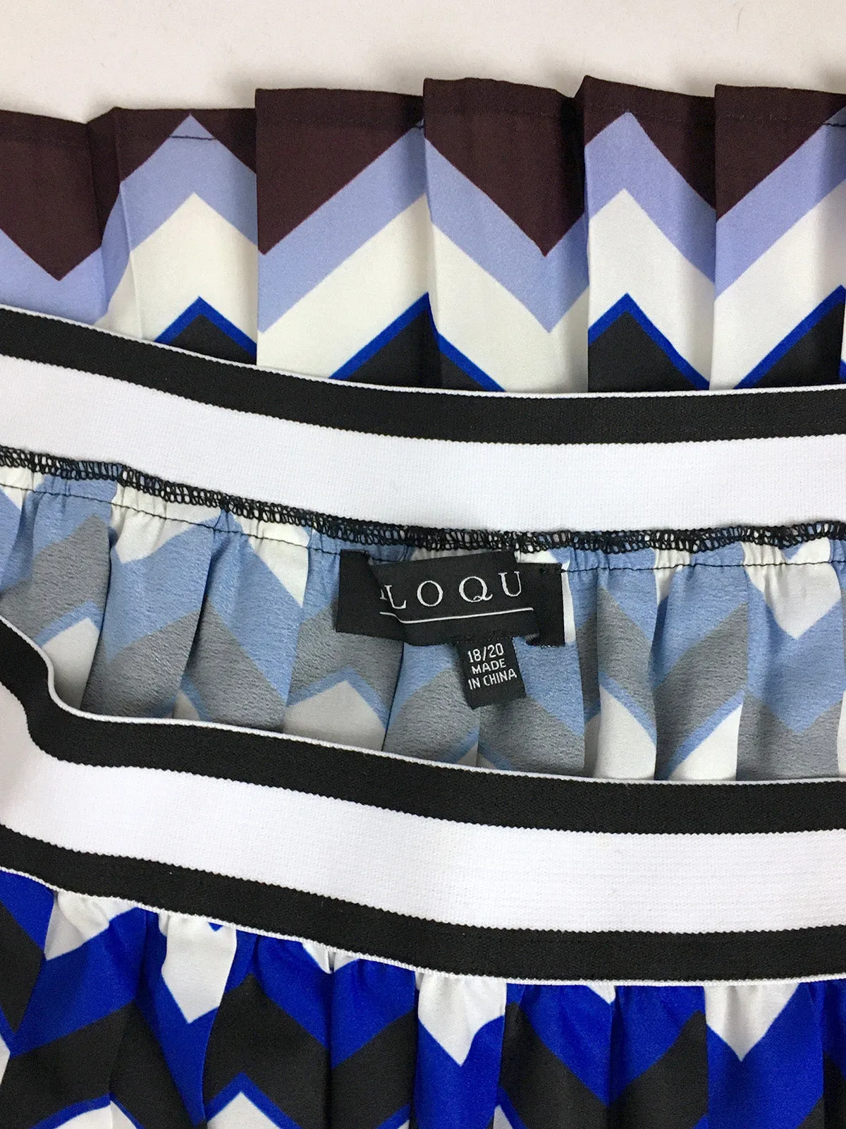 eloquii Size 18W Black & Blue Chevron Stripe Skirt