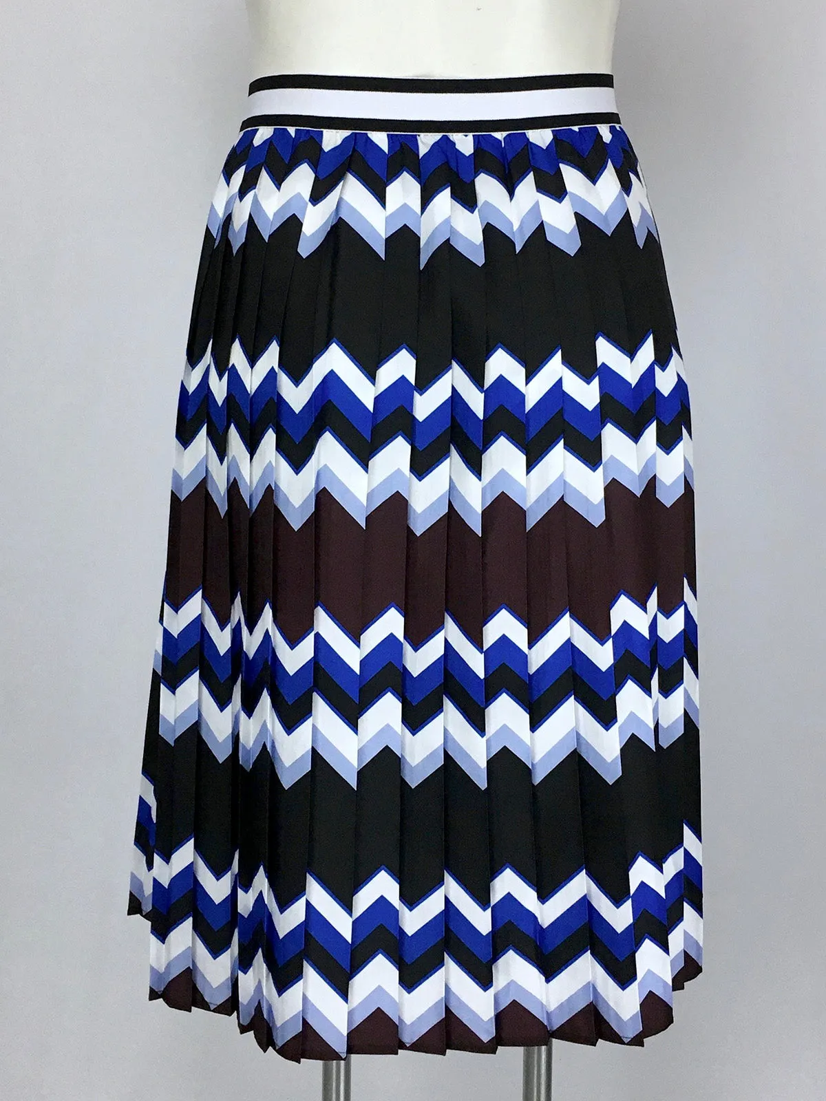 eloquii Size 18W Black & Blue Chevron Stripe Skirt