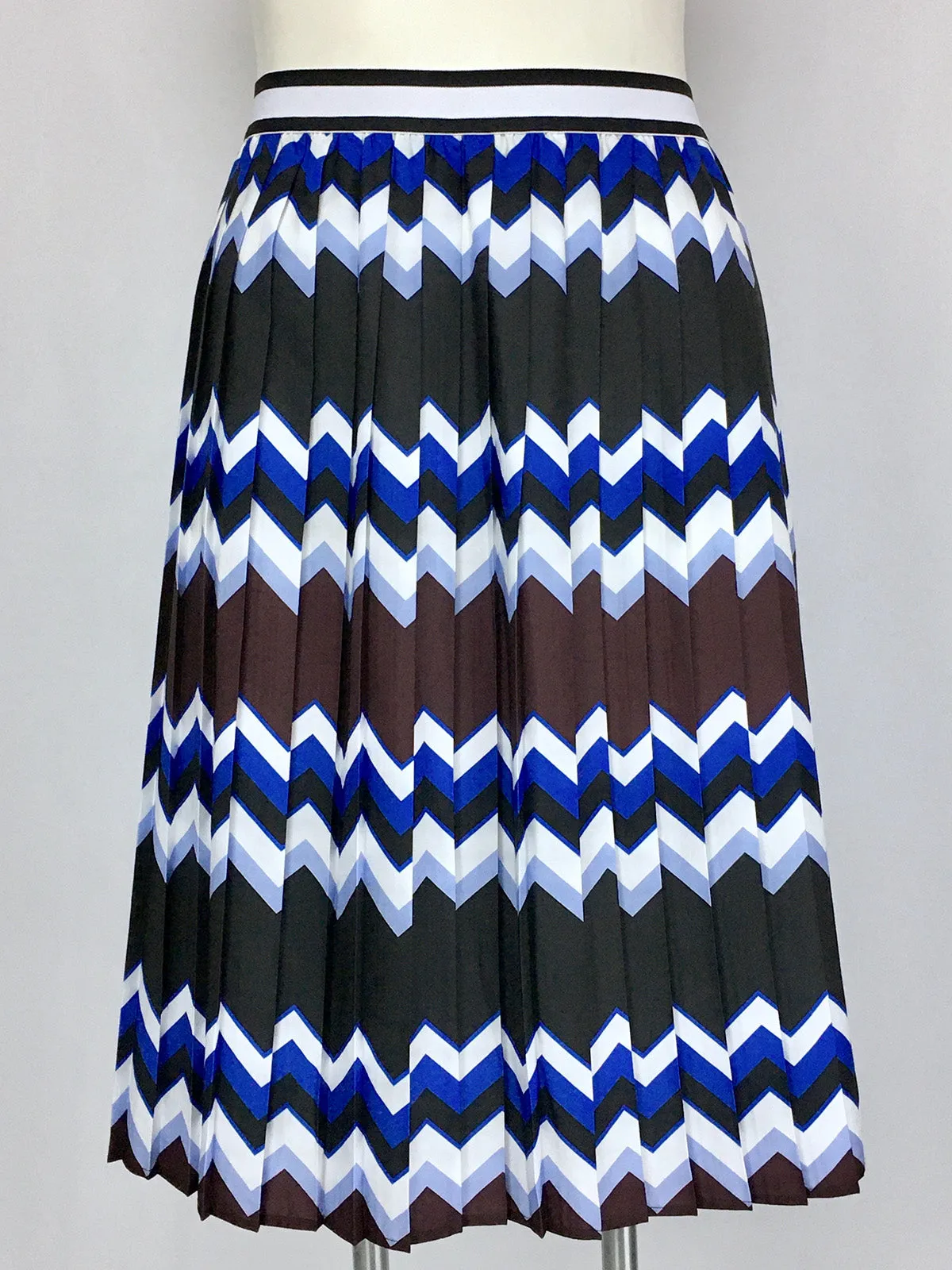 eloquii Size 18W Black & Blue Chevron Stripe Skirt