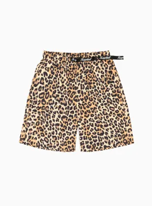 Fast-Dry Leopard Easy Shorts Brown