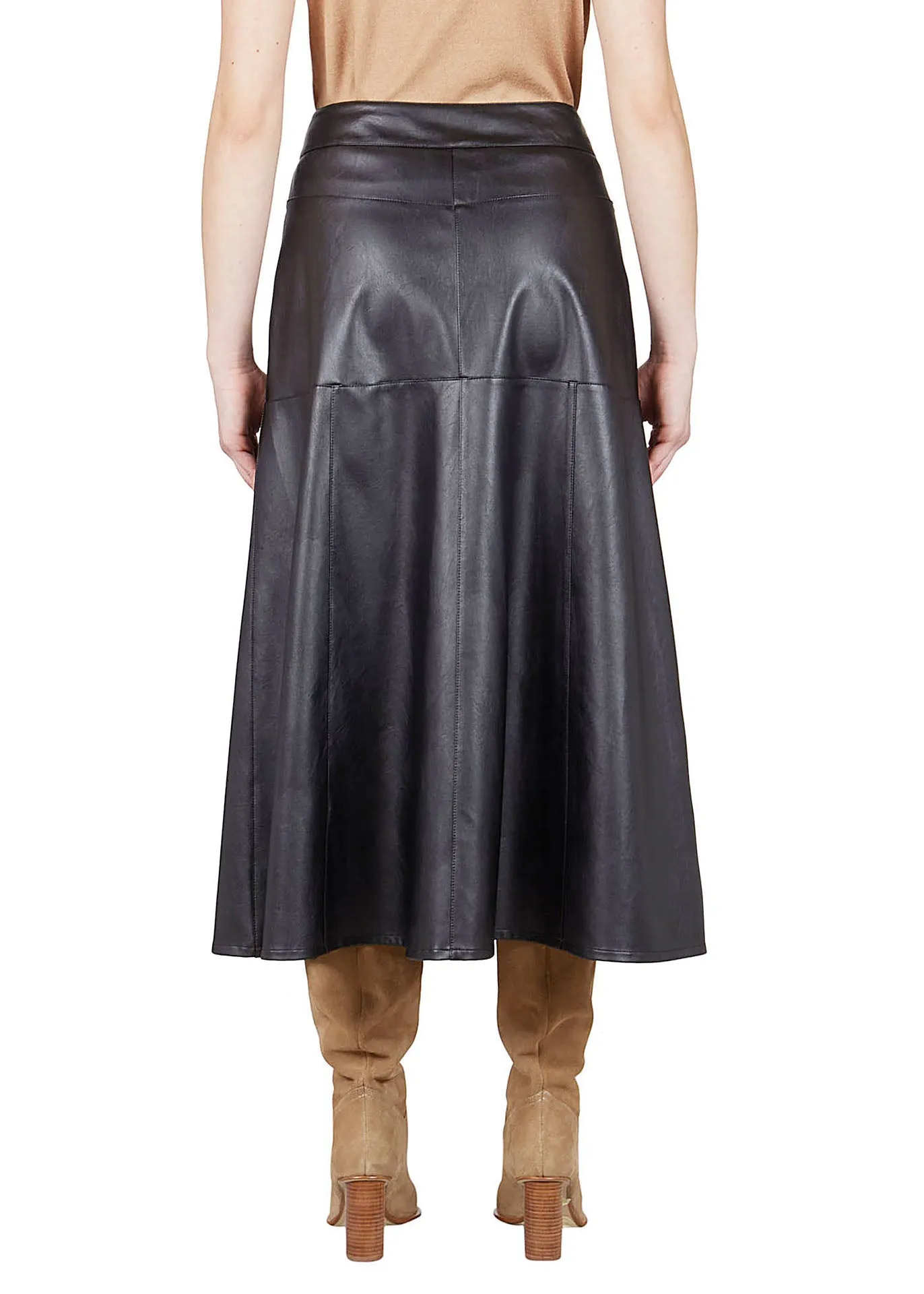 Faux Leather Skirt - Black