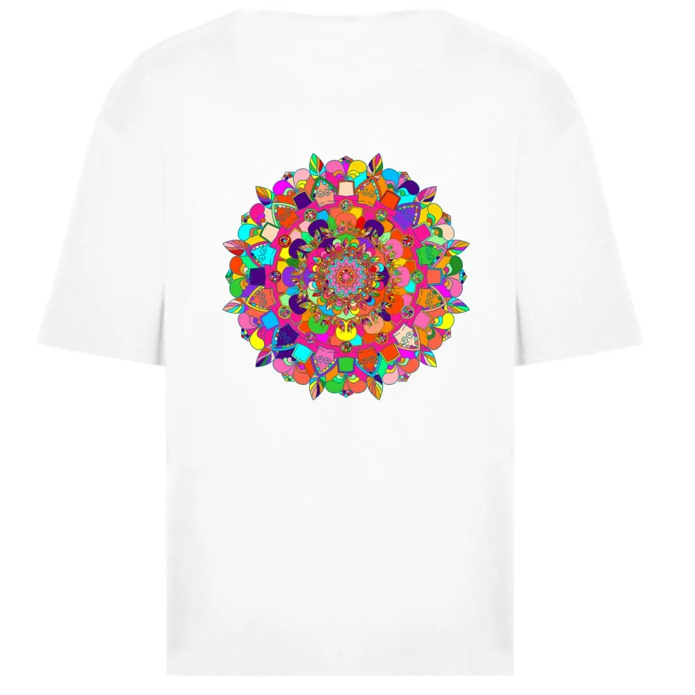 Hand-Drawn Mandala Oversized Crewneck T-Shirt