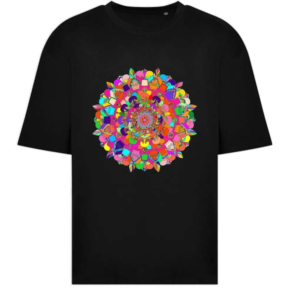 Hand-Drawn Mandala Oversized Crewneck T-Shirt