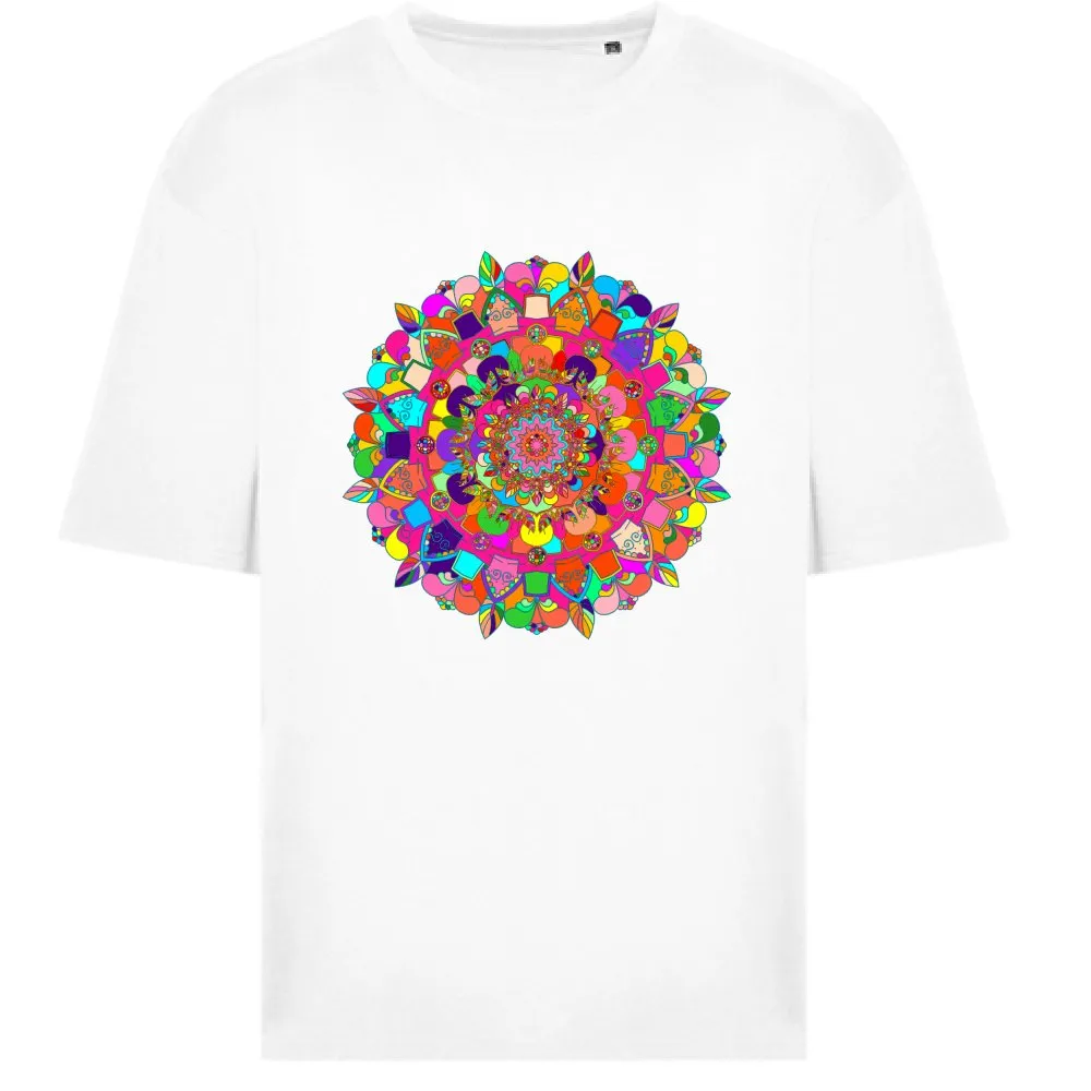 Hand-Drawn Mandala Oversized Crewneck T-Shirt