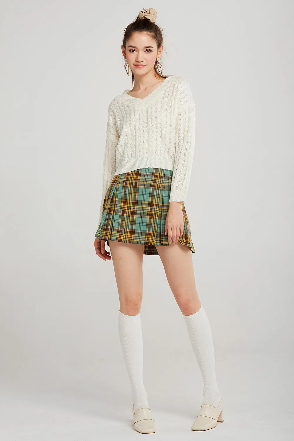 Joy Tartan Check Pleated Skirt