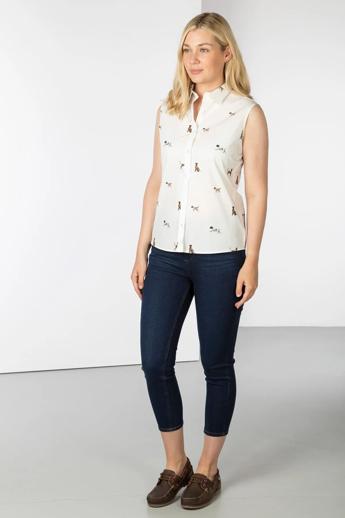 Ladies Sleeveless Shirt With Collar - Wistow II