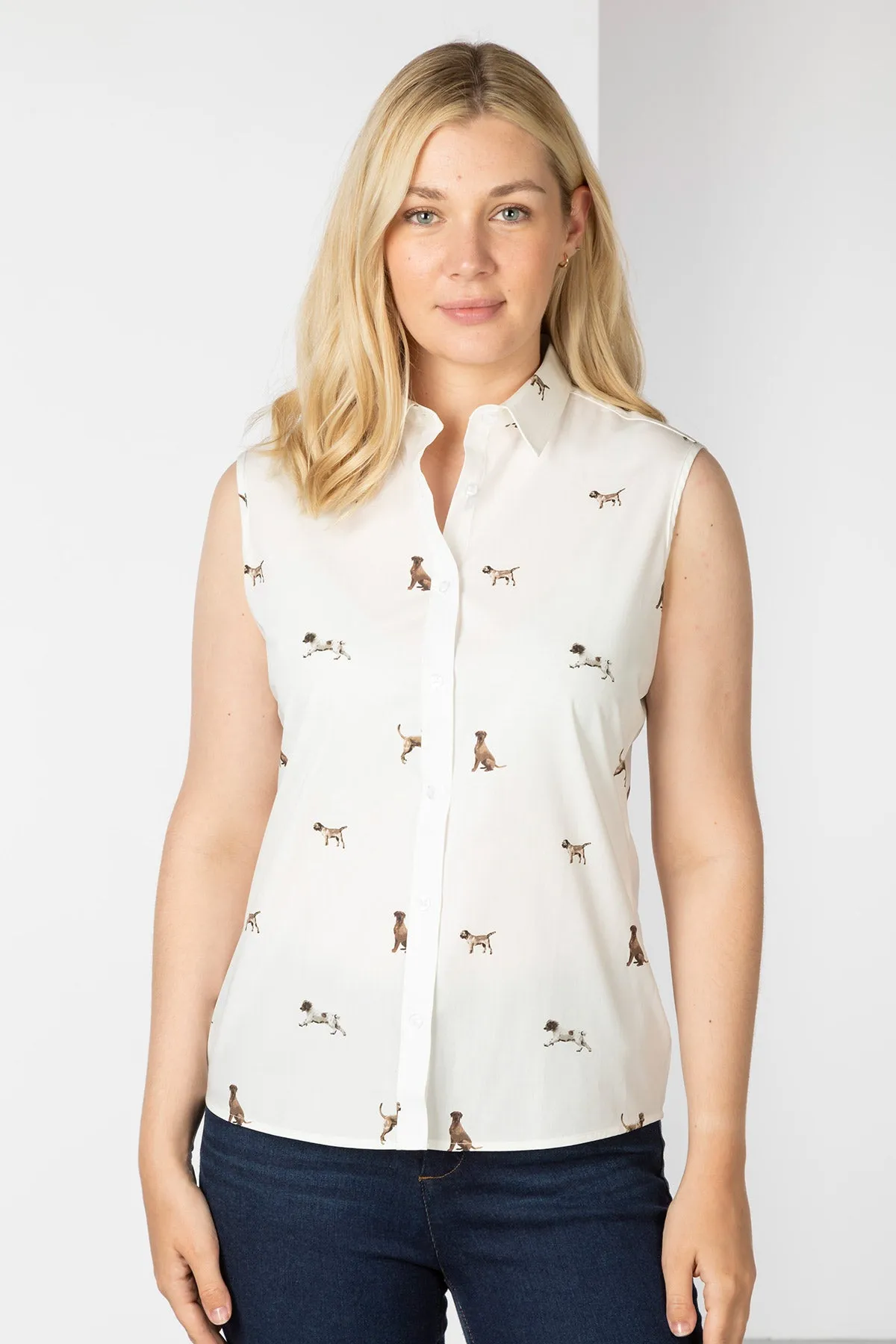 Ladies Sleeveless Shirt With Collar - Wistow II