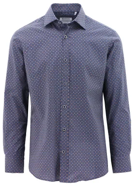 Liberty Casual Navy Circle Print Shirt