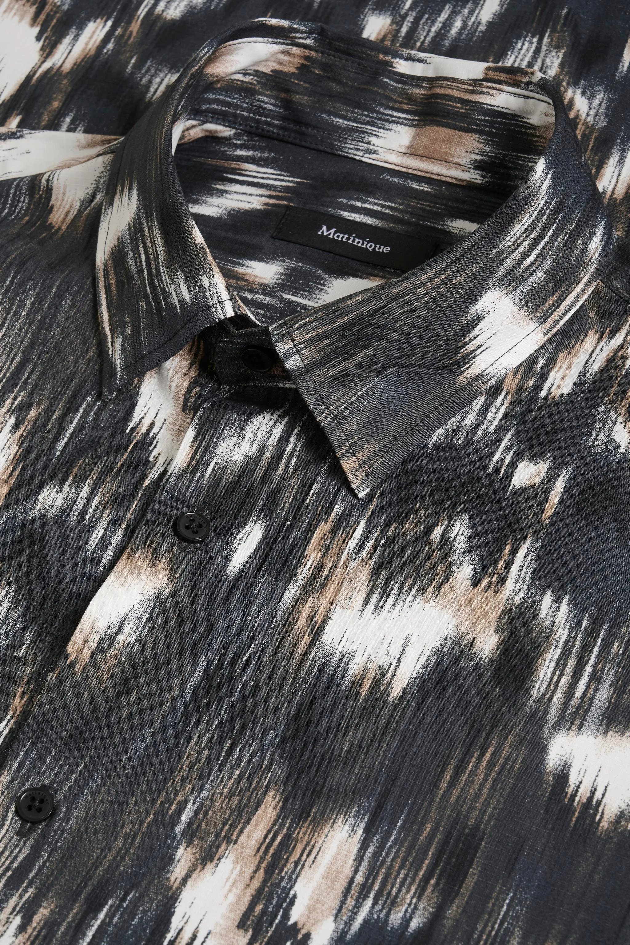 Matinique Motion Blur Print Shirt Black