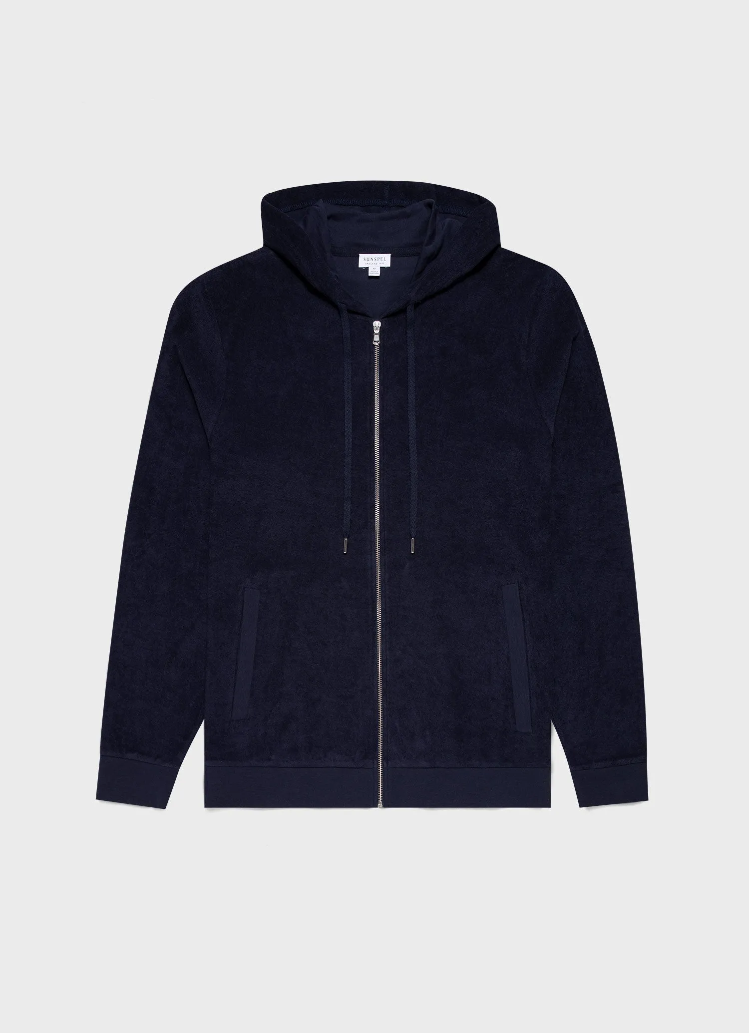 Men's Towelling Hoodie in Navy