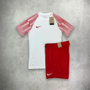 Nike Academy Dr-Fit T-shirt/Shorts Set Red/White