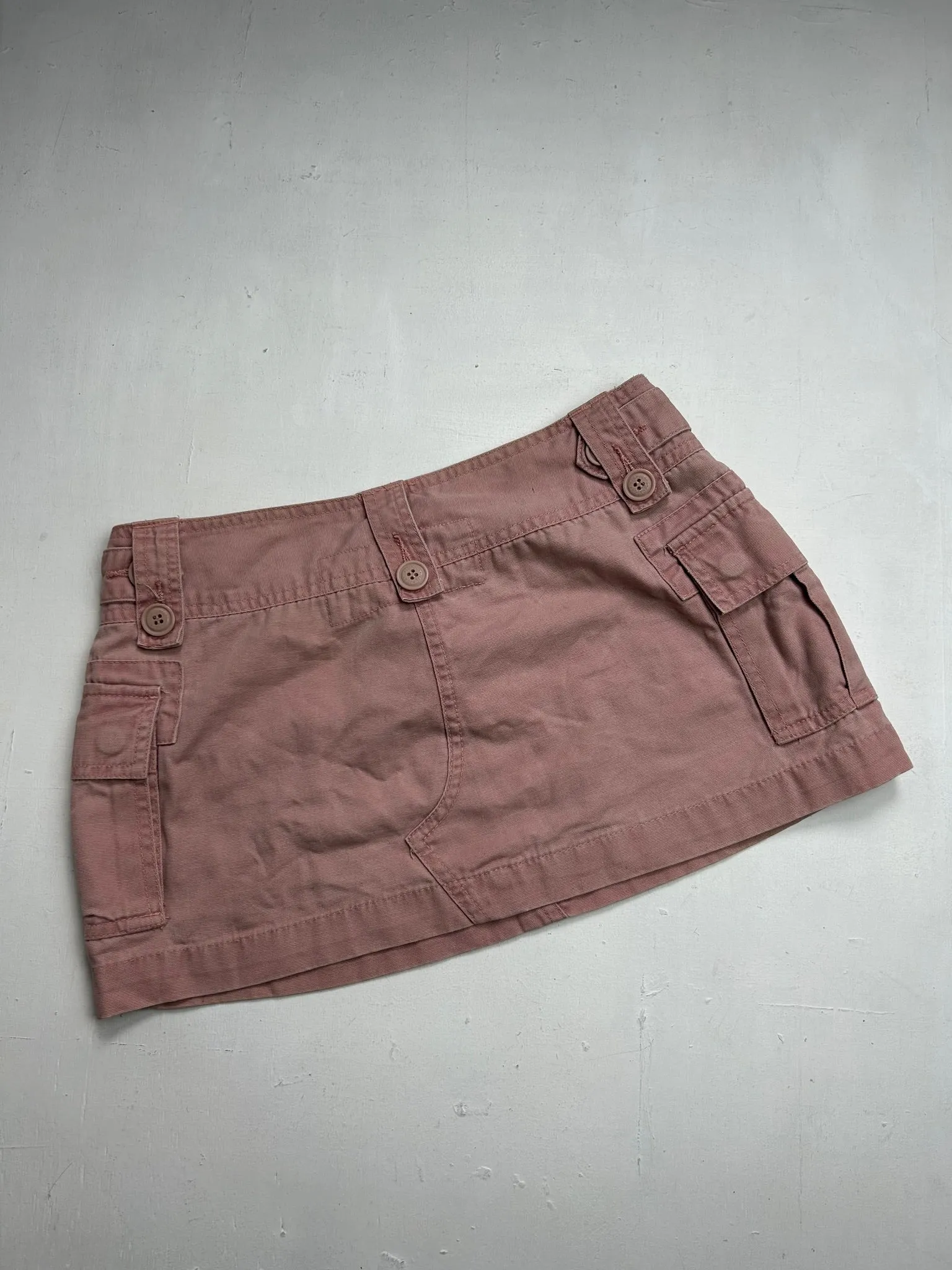 Pink low rise y2k 90s vintage cargo cotton mini skirt (XS)