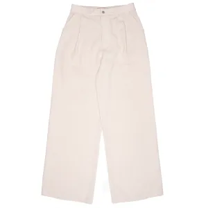 Relaxed Pleated Trouser - French Linen Fine Canvas - Ecru