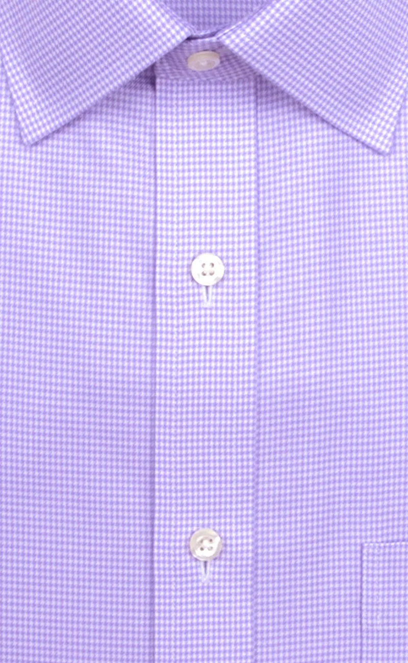 Slim Fit Purple Houndstooth Spread Collar Supima® Cotton Non-Iron Twill Dress Shirt