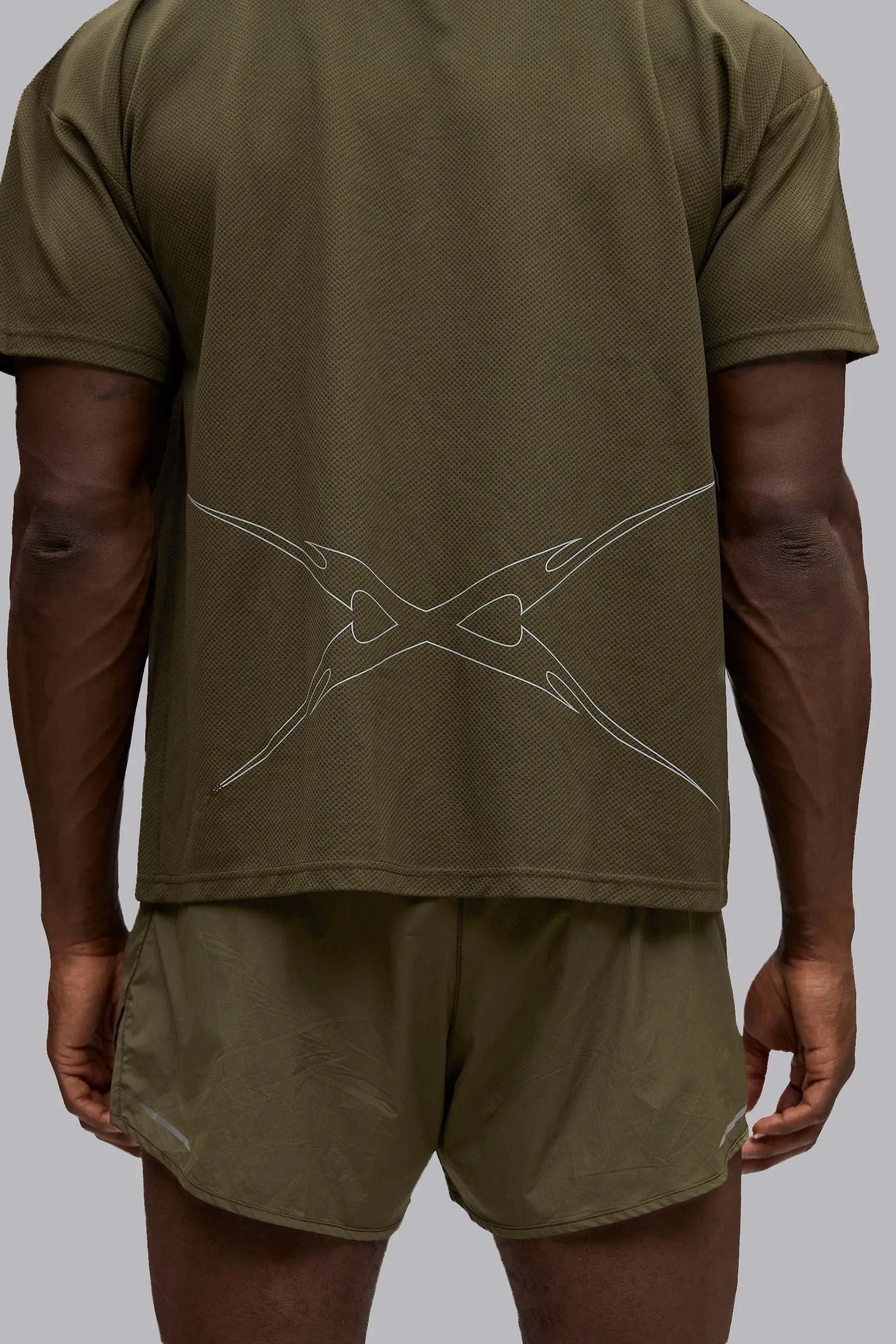 V_DRY GRAPHIC BOXY T-SHIRT - Khaki