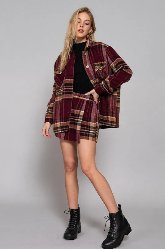 WENDY WRAP PLAID JACQUARD SKORT