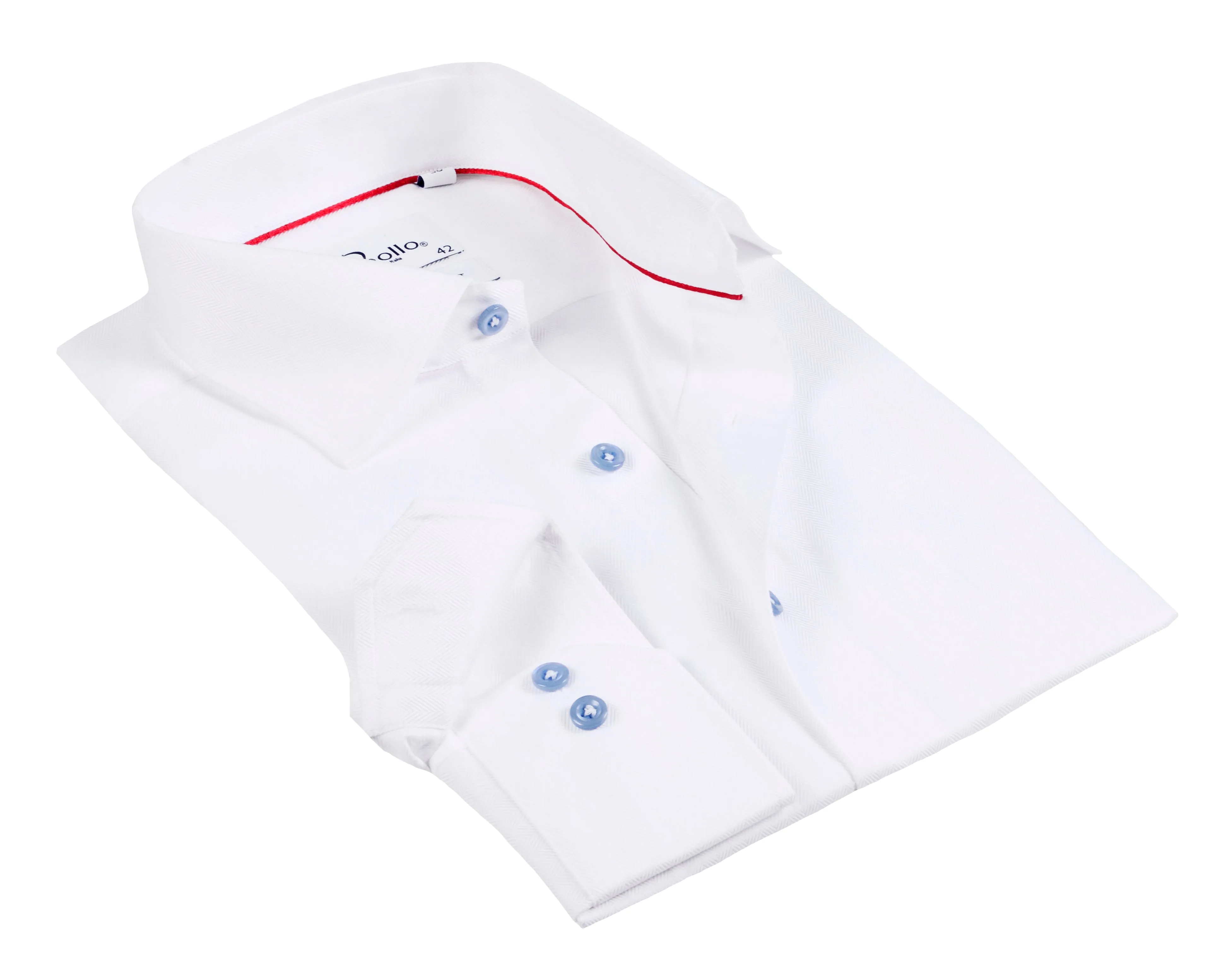 White Long Sleeve Shirt with contract trimming // Dual cuffs// contemporary fit